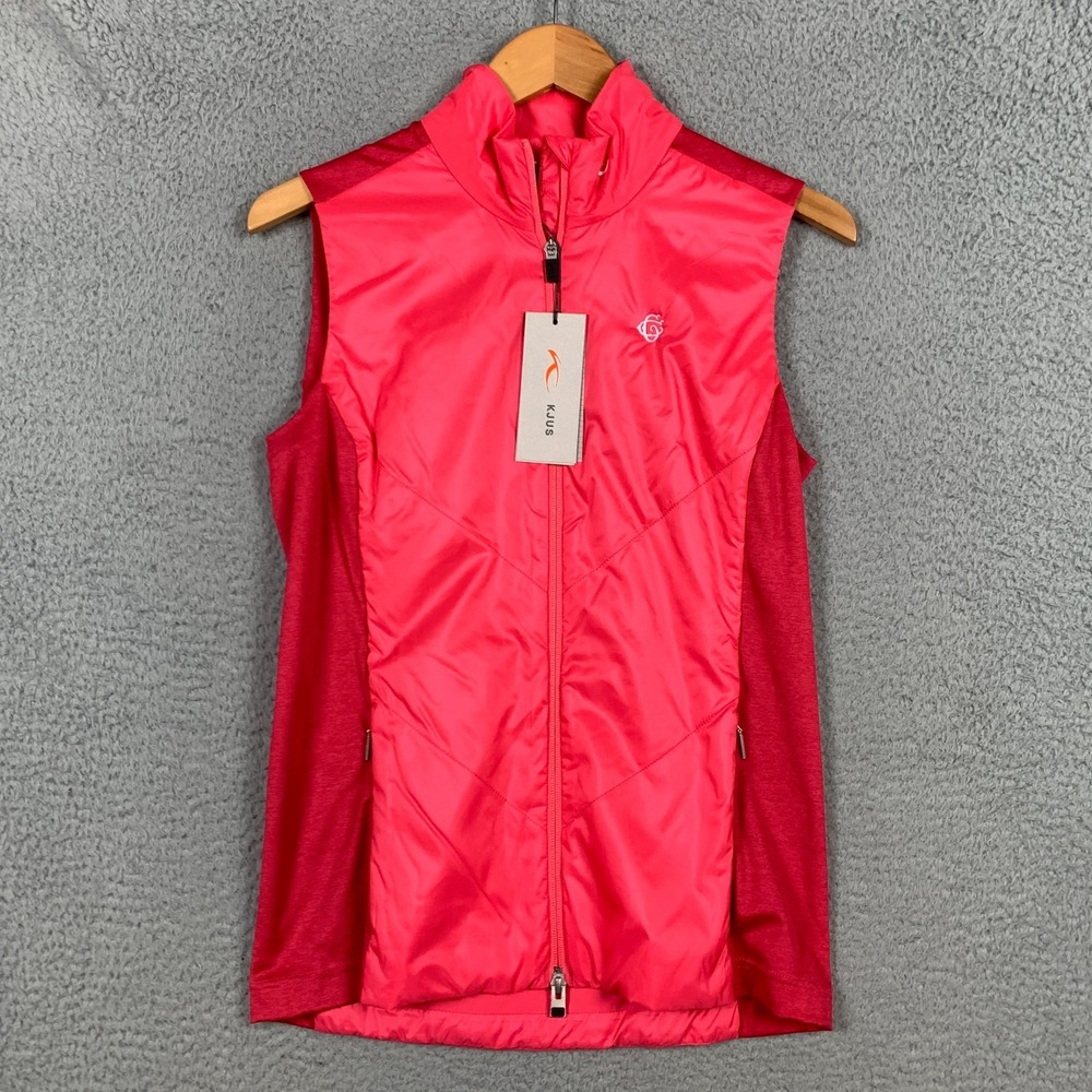 KJUS Radiation Vest Women's 38/M Rouge Red Zip Up Windproof Lightweight Golf NWT